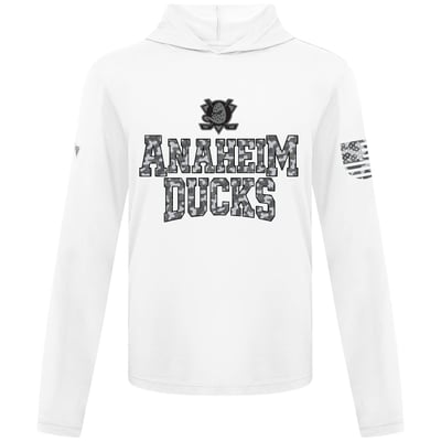 Anaheim Ducks Levelwear Anthem Camo Long Sleeve Hooded T-Shirt - White