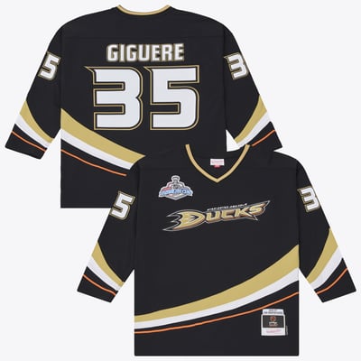 Jean-Sebastien Giguere Anaheim Ducks Mitchell & Ness 2006/07  Stanley Cup Power Play Jersey - Black