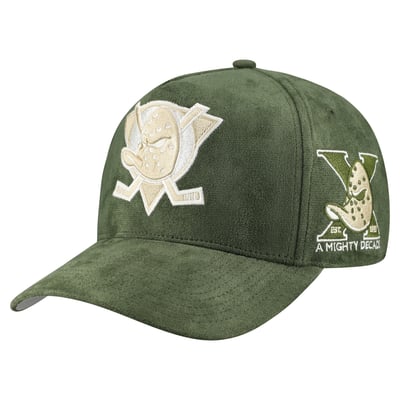  Anaheim Ducks Mitchell & Ness Pro Pinch Snapback Hat - Olive