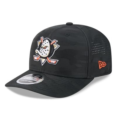 Anaheim Ducks New Era Camo 9SEVENTY Perforated Adjustable Hat - Black
