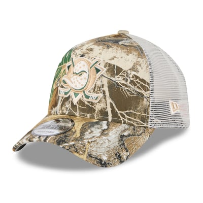 Anaheim Ducks New Era Real Tree A-Frame 9FORTY Adjustable Trucker Hat - Camo