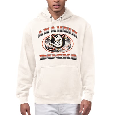  Anaheim Ducks Starter Face Off Fleece Hoodie - Cream