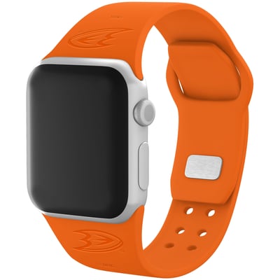 Anaheim Ducks Debossed Silicone Apple Watch Band - Orange