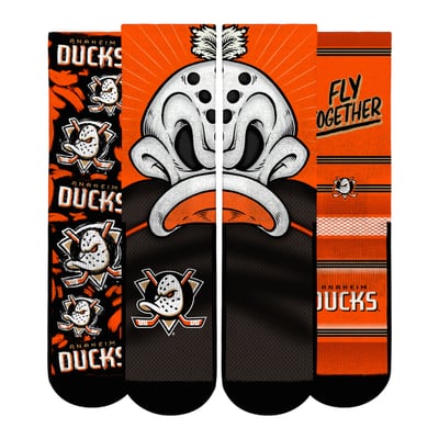  Anaheim Ducks Rock Em Unisex Fan Favorites Three-Pack Crew Socks Set - Orange