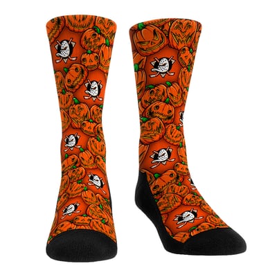  Anaheim Ducks Rock Em Unisex Halloween Crew Socks 2-Pack Set - Orange