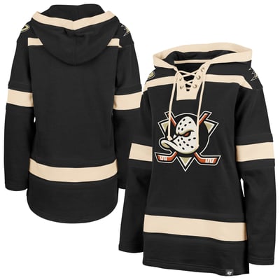  Anaheim Ducks '47 Women's Superior Lacer Pullover Hoodie - Black
