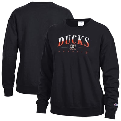 Anaheim Ducks Champion Women's  Split Color Text Sweatshirt - Black