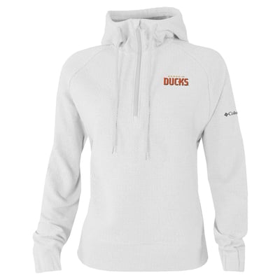 Anaheim Ducks Columbia Women's Half-Zip Swingcraft Tri-Blend Hoodie - White
