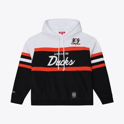  Anaheim Ducks Mitchell & Ness Women's Head Coach Hoodie - White/Black