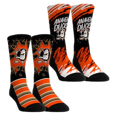  Anaheim Ducks Rock Em Youth Ice Breaker Two-Pack Crew Socks Set - Orange