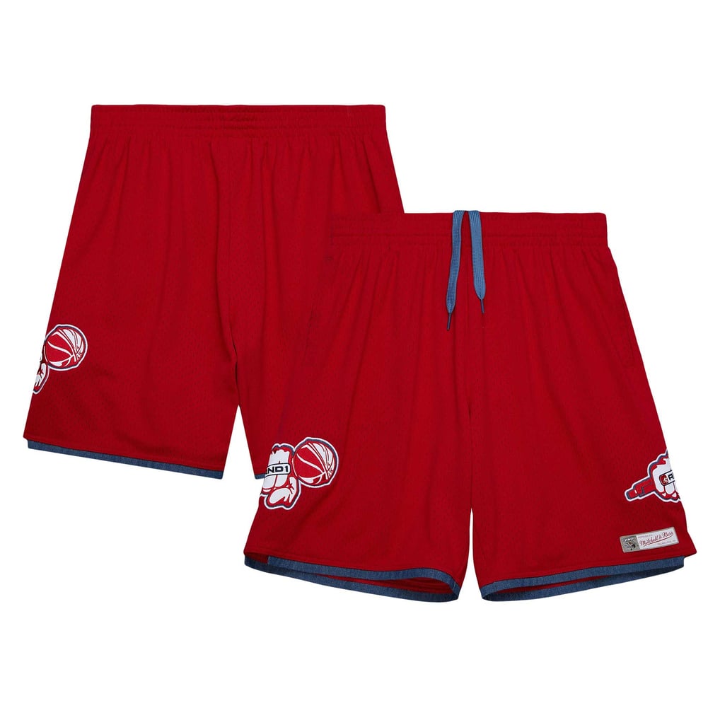 AND1 Mitchell & Ness Mixtape Mesh Shorts - Red