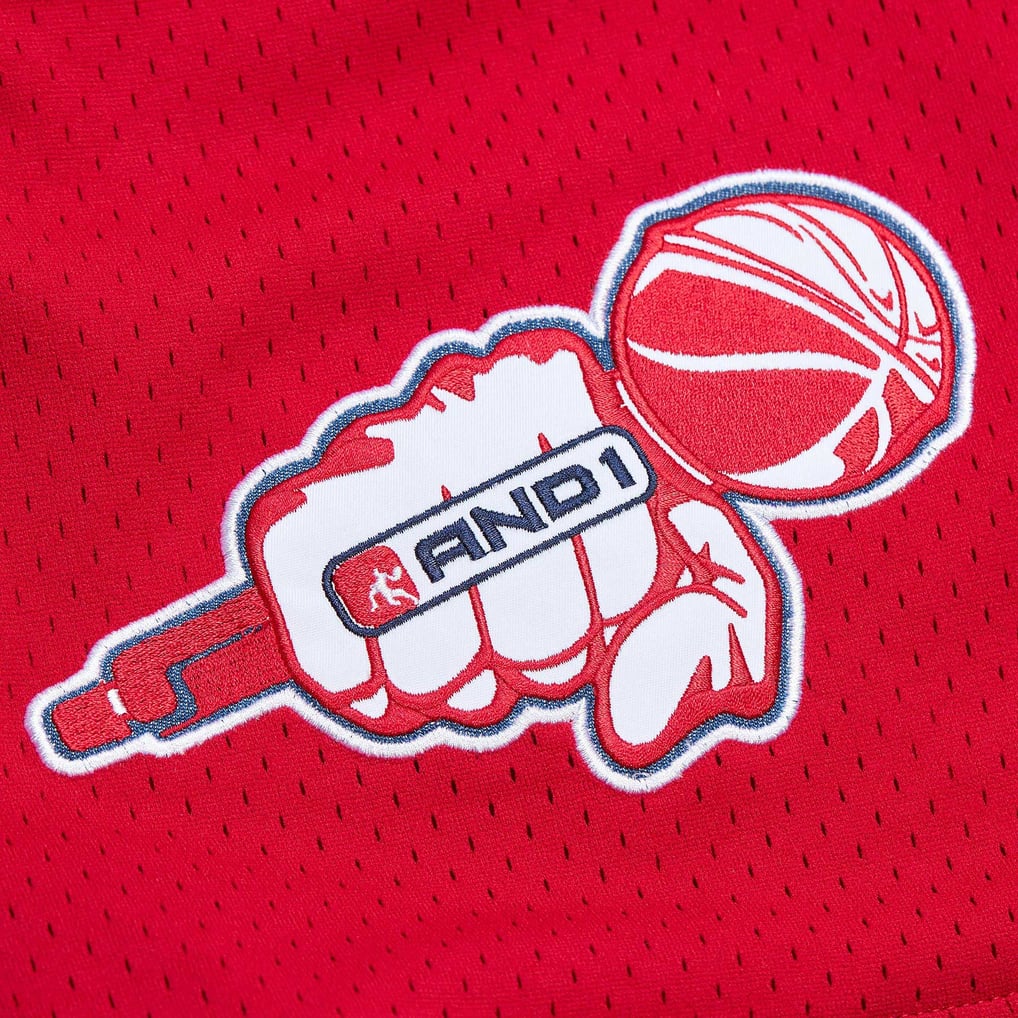 AND1 Mitchell & Ness Mixtape Mesh Shorts - Red