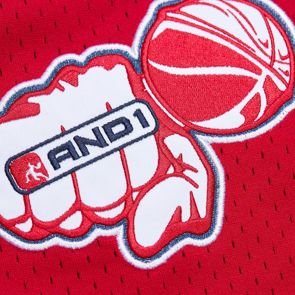 AND1 Mitchell & Ness Mixtape Mesh Shorts - Red