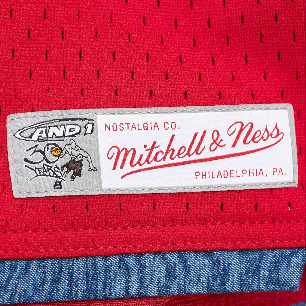 AND1 Mitchell & Ness Mixtape Mesh Shorts - Red