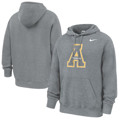 Appalachian State Mountaineers Nike Club Fleece Hoodie - Heather Gray