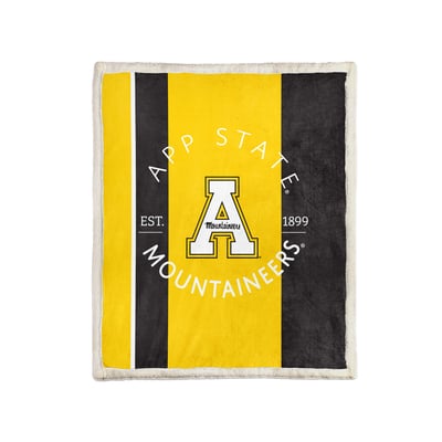 Appalachian State Mountaineers Pegasus Block Stripe 50" x 60" Ultra Cozy Sherpa Blanket