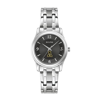 Appalachian State Mountaineers Bulova Women's Stainless Steel Corporate Collection Watch - Black