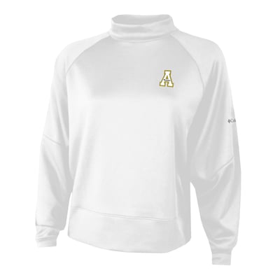  Appalachian State Mountaineers Columbia Women's Par-Performance Raglan Dolman Mock Neck Sweatshirt - White