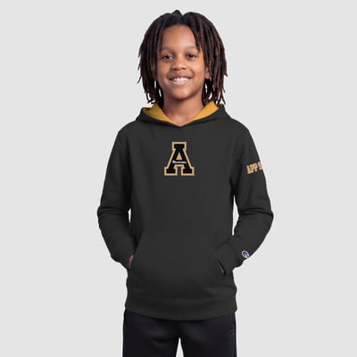  Appalachian State Mountaineers Champion Youth Fleece Hoodie - Black