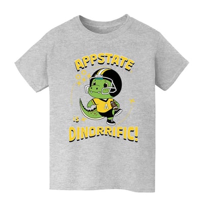 Appalachian State Mountaineers Vive La Fete Youth Dinorrific T-Shirt - Gray