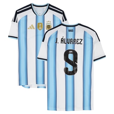 Julián Alvarez Argentina National Team Autographed Fanatics Authentic White/Blue adidas 2026 World Cup Home Authentic Jersey