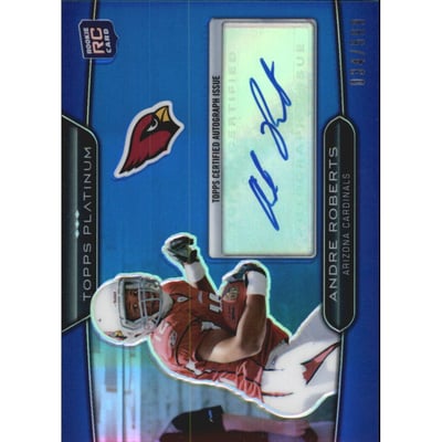 2010 Topps Platinum Rookie Autographs Blue Refractors #34 Andre Roberts