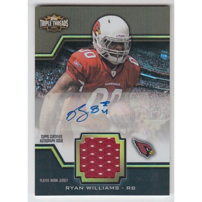 2011 Topps Triple Threads Autographed Unity Relics Sepia #TTUAR4 Ryan Williams