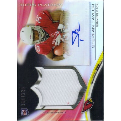 2013 Topps Platinum Rookie Patch Autographs Black Refractors #ARPST Stepfan Taylor