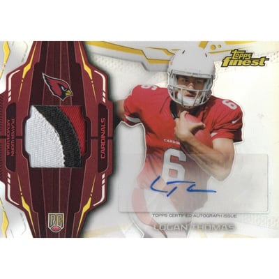 2014 Finest Rookie Patch Autographs Refractors #RAPLT Logan Thomas