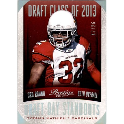 2014 Prestige Draft Day Standouts Silver Holofoil #14 Tyrann Mathieu