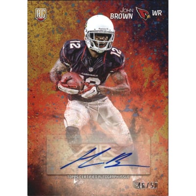 2014 Topps Fire Rookie Autographs Gold #131 John Brown