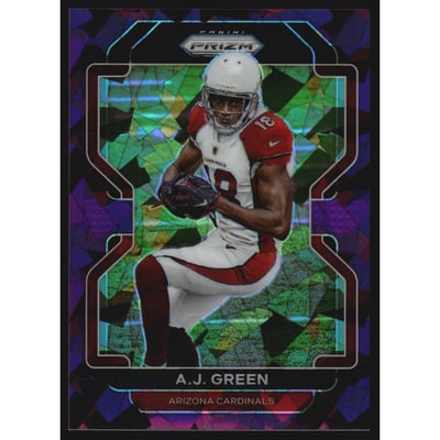 2021 Panini Prizm Prizms Purple Ice #74 A.J. Green