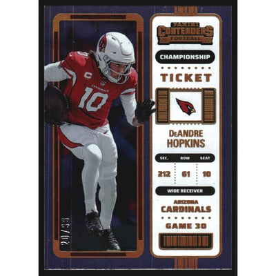 2022 Panini Contenders Championship Ticket #3 DeAndre Hopkins