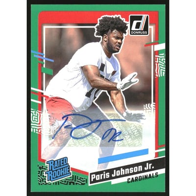 2023 Donruss Rated Rookies Autographs Green #304 Paris Johnson Jr.