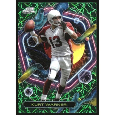 2023 Topps Composite Cosmic Green Space Dust Refractors #256 Kurt Warner