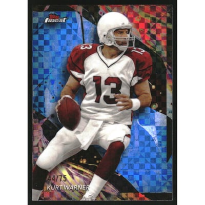 2024 Finest Blue Checkerboard Refractors #101 Kurt Warner