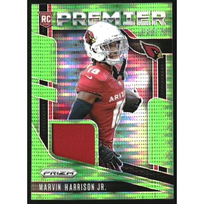 2024 Panini Prizm Premier Jerseys Neon Green Pulsar #7 Marvin Harrison Jr.