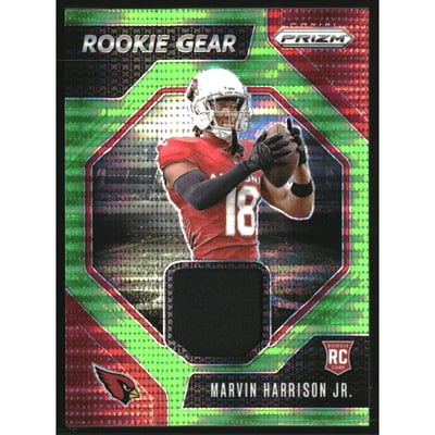2024 Panini Prizm Rookie Gear Neon Green Pulsar #7 Marvin Harrison Jr.