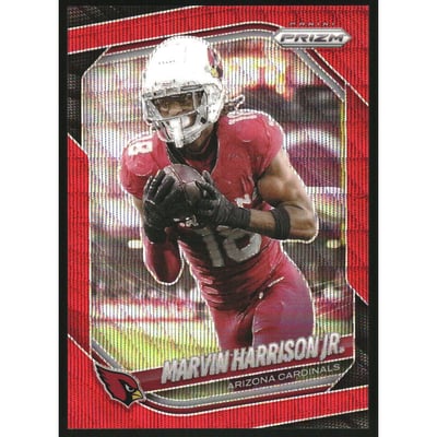 2025 Panini Prizm Prizms Red Wave #28 Marvin Harrison Jr.