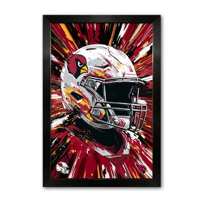Arizona Cardinals 14" x 20" Framed Football Helmet Hyper Speed Art Print
