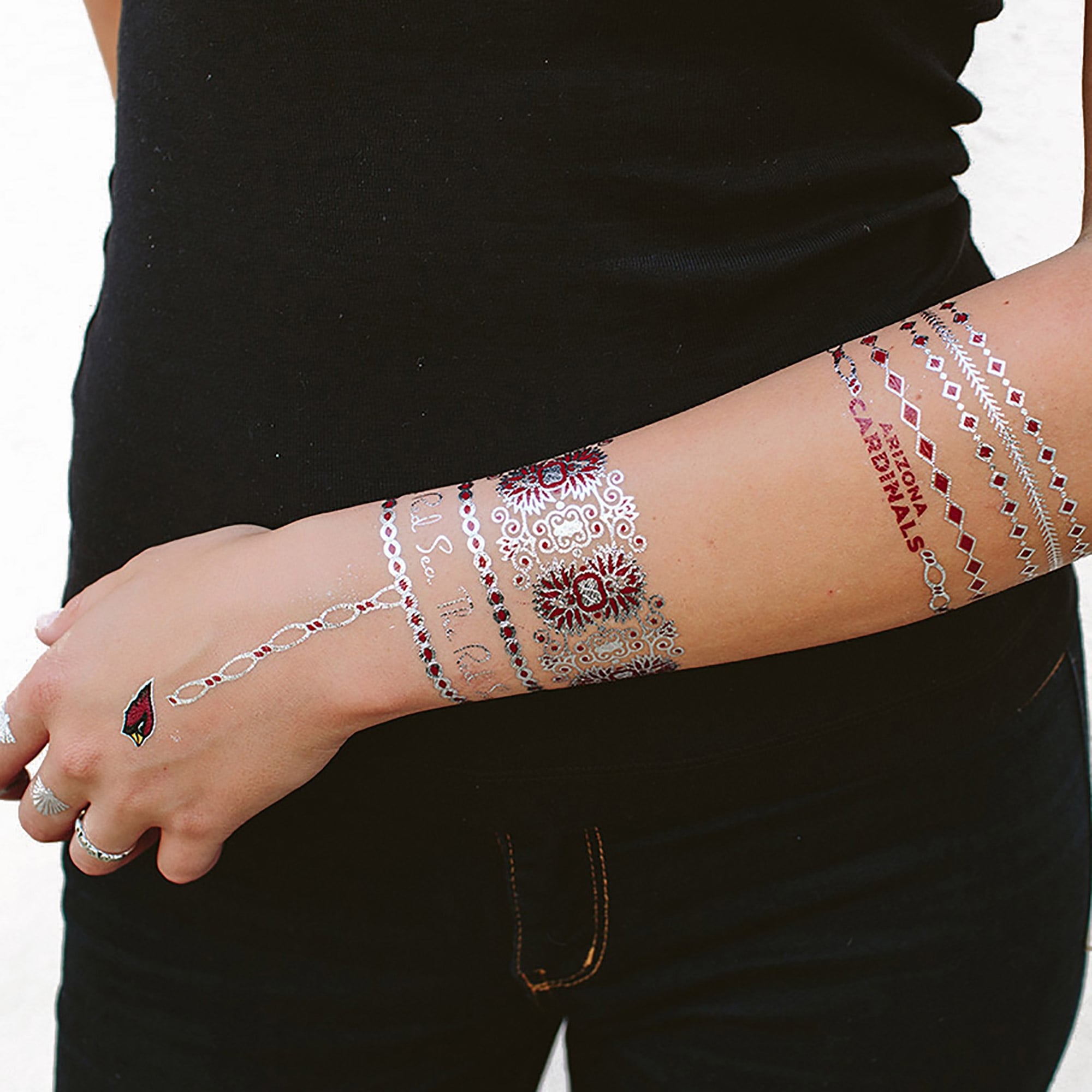 Arizona Cardinals Metallic Fashion Tattoos
