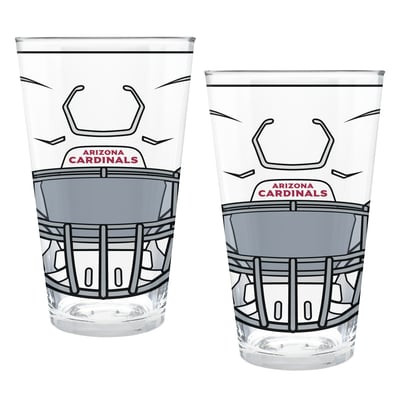 Arizona Cardinals Two-Piece 16oz. Helmet Pint Glass Set
