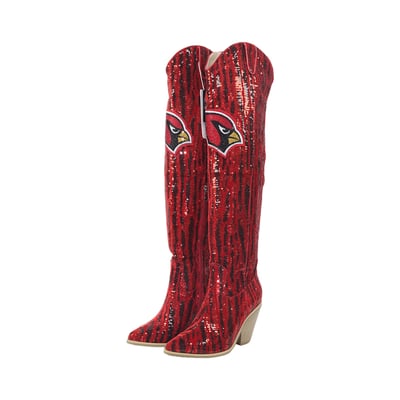  Arizona Cardinals FABGATING by Cuce Over-the-Knee Two-Tone Sequin Boots