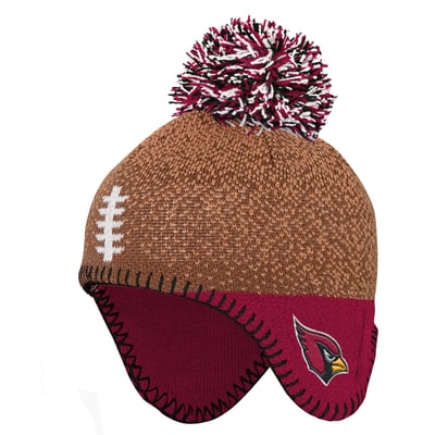 Arizona Cardinals Outerstuff Infant Football Head Knit Hat with Pom - Brown