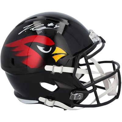 Jeremiyah Love Arizona Cardinals Autographed Fanatics Authentic Riddell 2022 Alternate Speed Replica Helmet 
