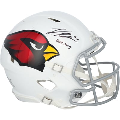 Jeremiyah Love Arizona Cardinals Autographed Fanatics Authentic Riddell Speed Authentic Helmet with "Bird Gang" Inscription 