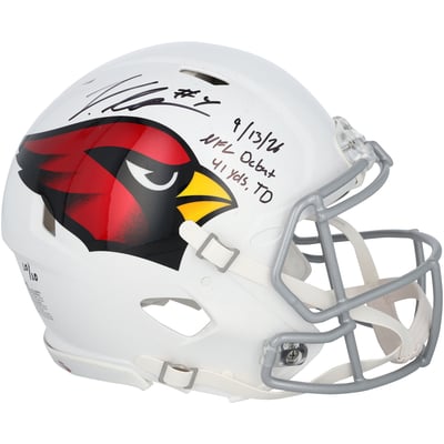 Jeremiyah Love Arizona Cardinals Autographed Fanatics Authentic Riddell Speed Authentic Helmet with Multiple Inscriptions - Limited Edition #10/10