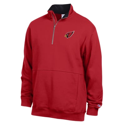  Arizona Cardinals Champion Fleece Quarter-Zip Pullover -  Cardinal/Black