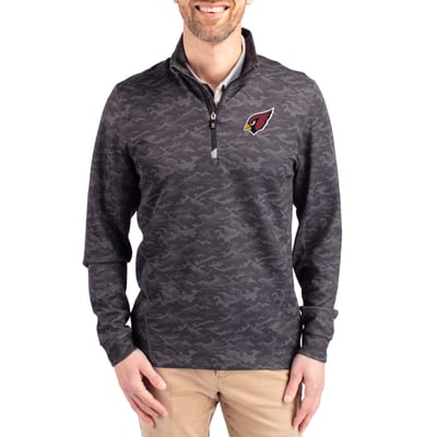 Arizona Cardinals Cutter & Buck   Traverse Camo Print Stretch Quarter-Zip Top - Black