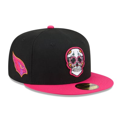 Arizona Cardinals New Era Day Of The Dead 59FIFTY Fitted Hat - Black/Pink